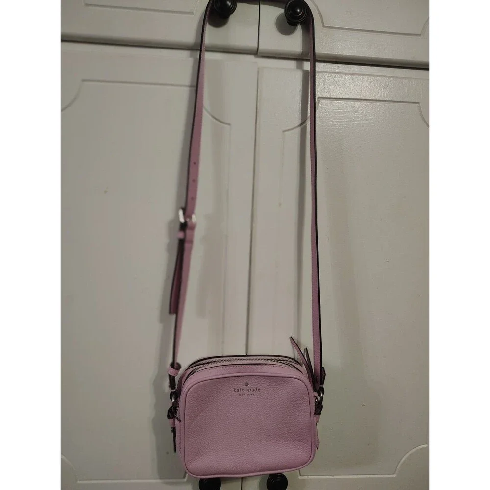 Kate Spade Crossbody Bag Womens Small Lavender Leather Zip Shoulder Purse